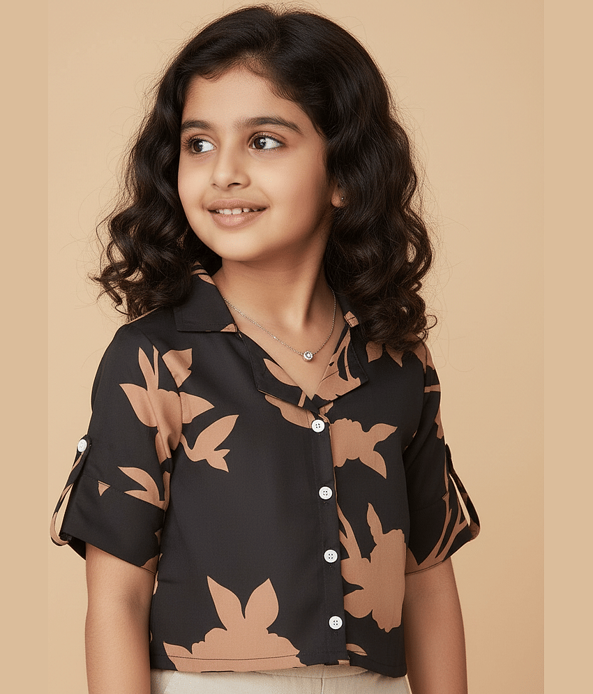 Aarya Designer Pack of 1 Girls Crepe Shirt ( Pink ) view 2