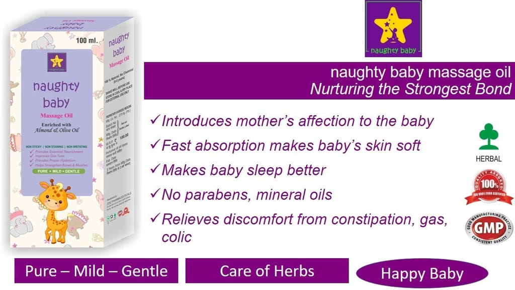 naughty baby pack of naughty baby 2 Soft & Gentle Soaps 2 Daily Massage Oil Bottles view 2
