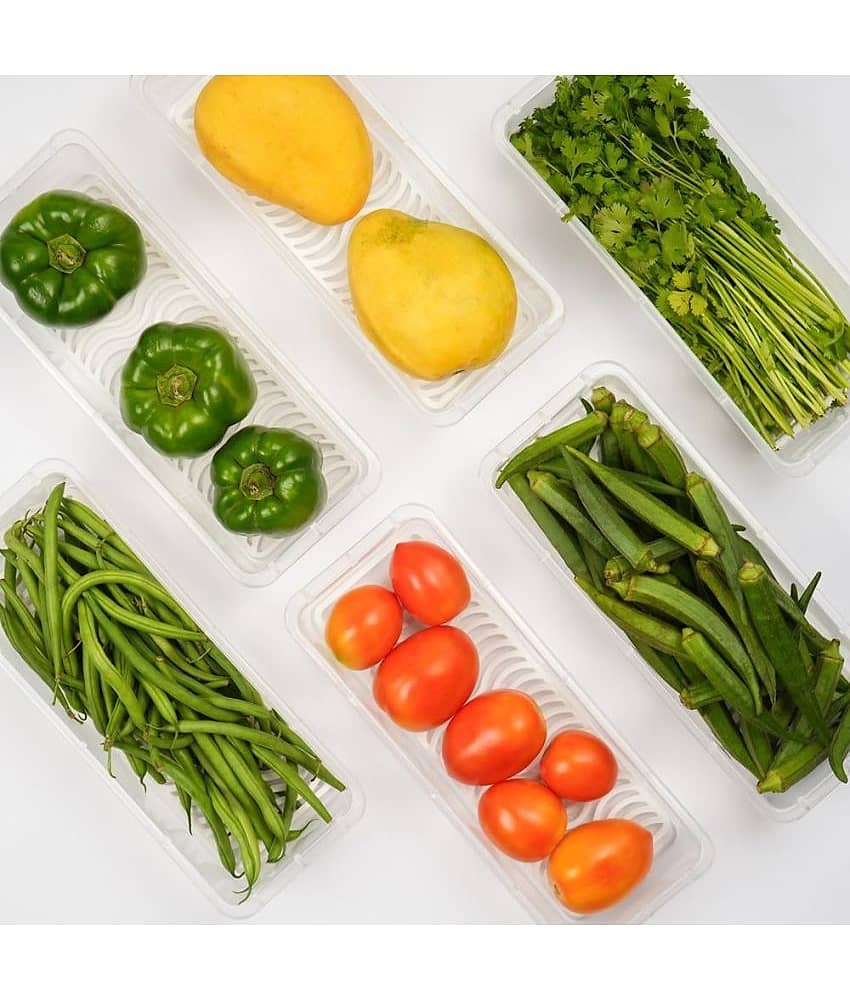 PearlPet Fridge Container Plastic Transparent Multi-Purpose Container ( Set of 6 ) view 2