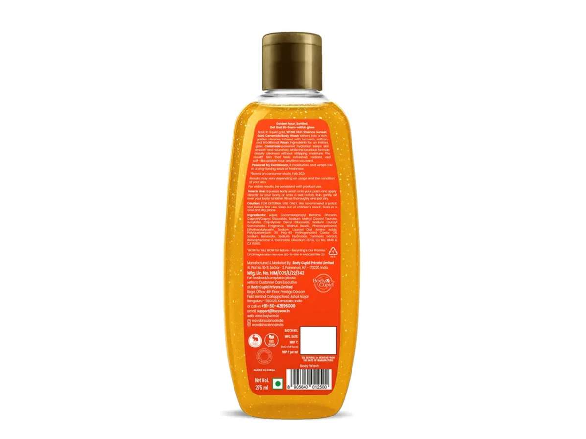 WOW Skin Science Sunset Gold Body Wash | Brightening Ubtan & Ceramide Gel - 275 ml view 2