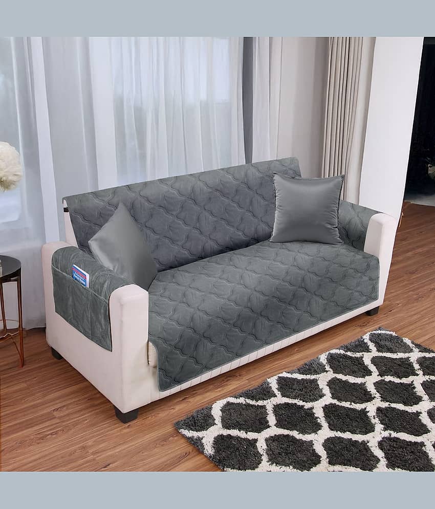 Cortina 3 Seater Velvet Sofa Cover ( Pack of 1 ) view 2