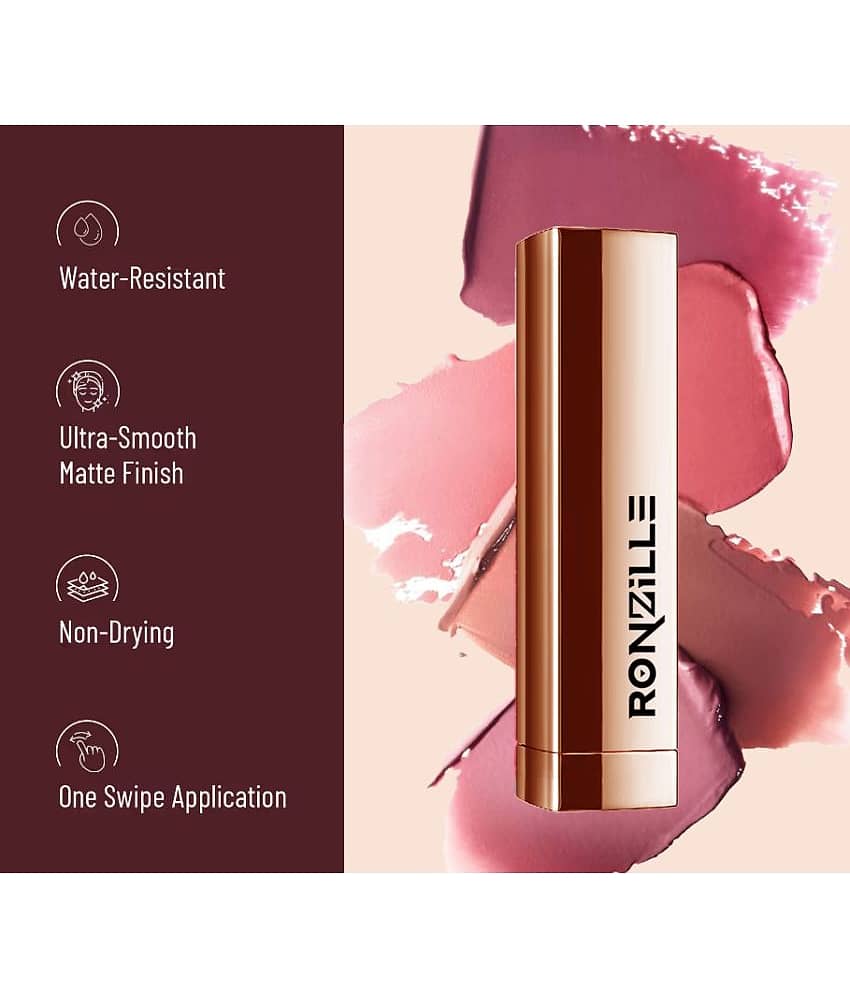 Ronzille Bubblegum Pink Matte Lipstick 4.5 view 2