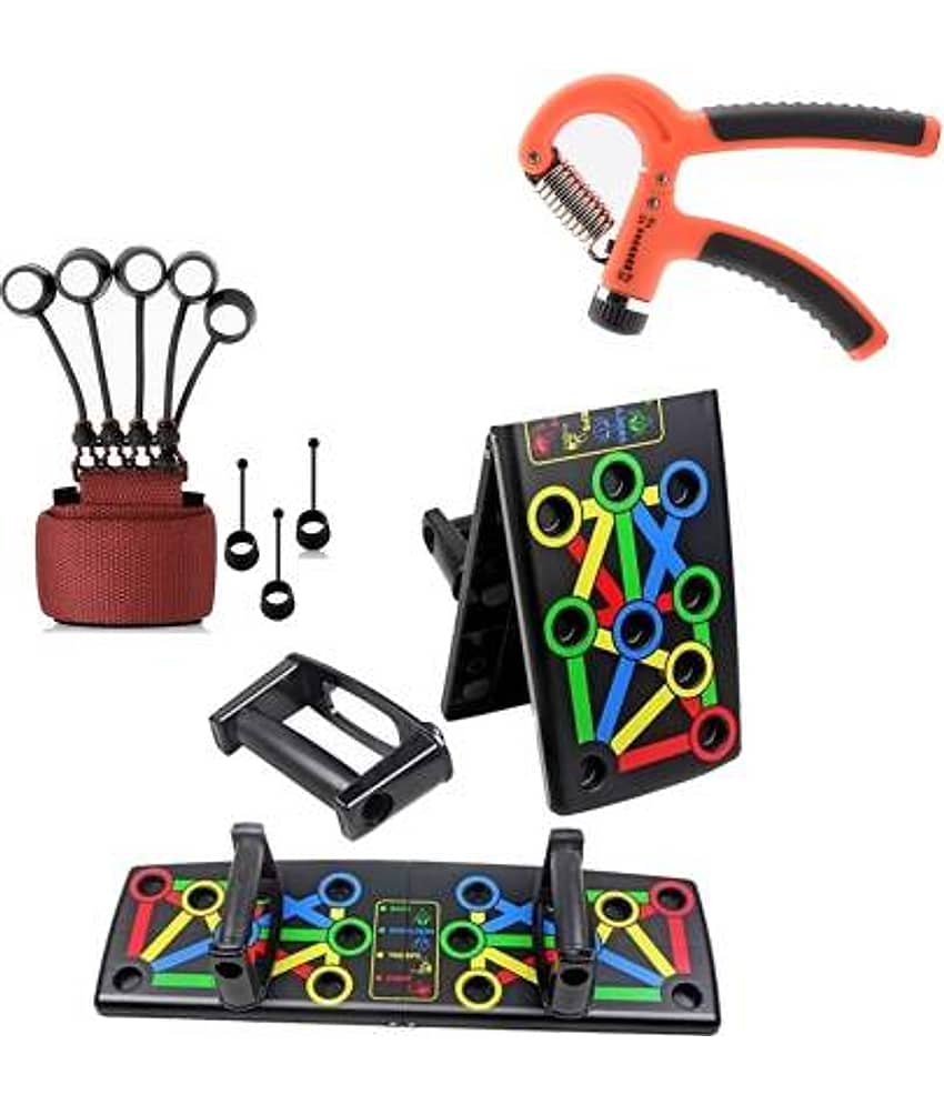 Oddish Push Up Board System, 15 in 1 AND HAND GRIP AND FINGER GRIPPER COMBO PACK Fitness Accessory Kit