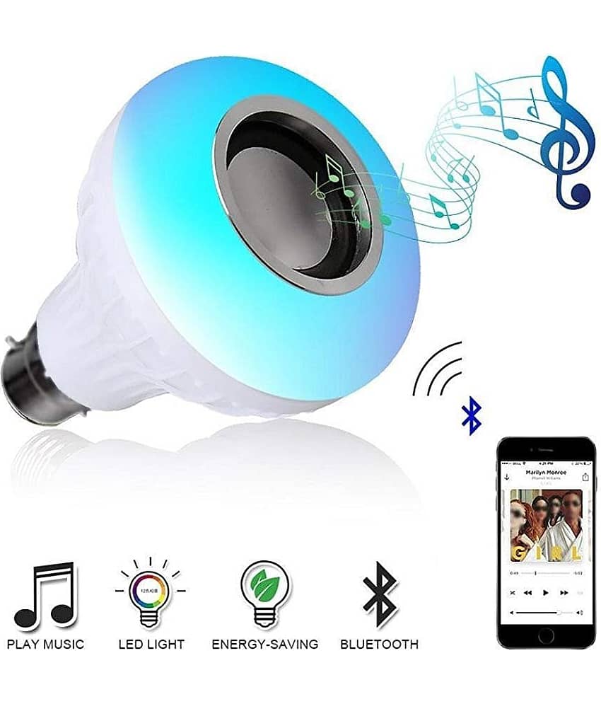 EvaaHub Plus Music Light Smart Bulb With Bluetooth Speaker B22 Self Changing Color Lamp Built-In Audio Speaker - Pack of 1 view 2