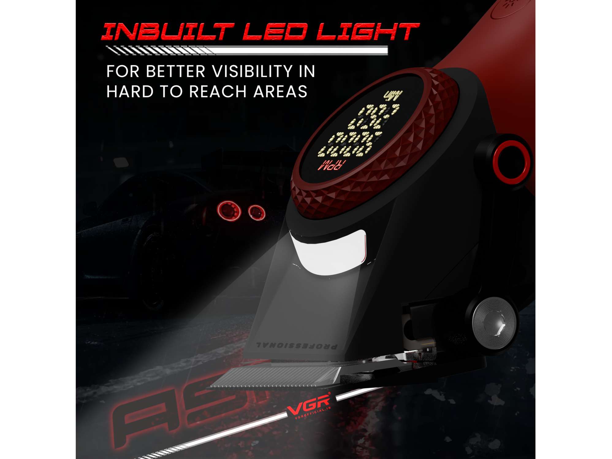 VGR V-001 Professional Hair Clipper For Men, Red view 2
