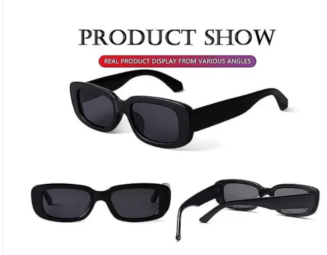 eryyxep Trendy Sunglasses Driving Sunglasses Square Frame Vintage Glasses Unisex_AQW123 view 2