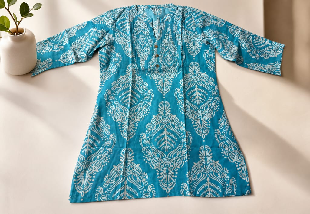 Glamvila Aqua Mehr Indo Western Tunic view 2