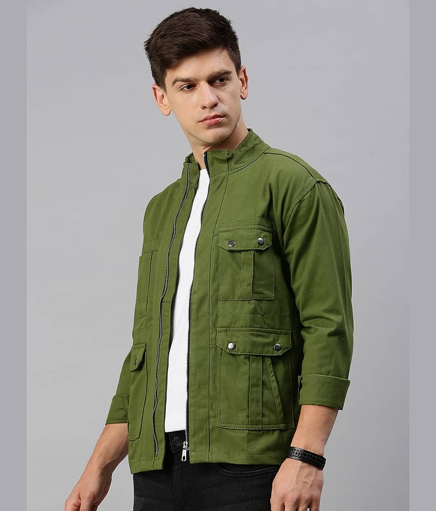 VOXATI Denim Men's Denim Jacket - Olive ( Pack of 1 ) view 2