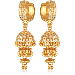 Vivastri Shimmering CharmingClip On Jhumki Earring for Women and Girls [VIVA2673ERG] view 2