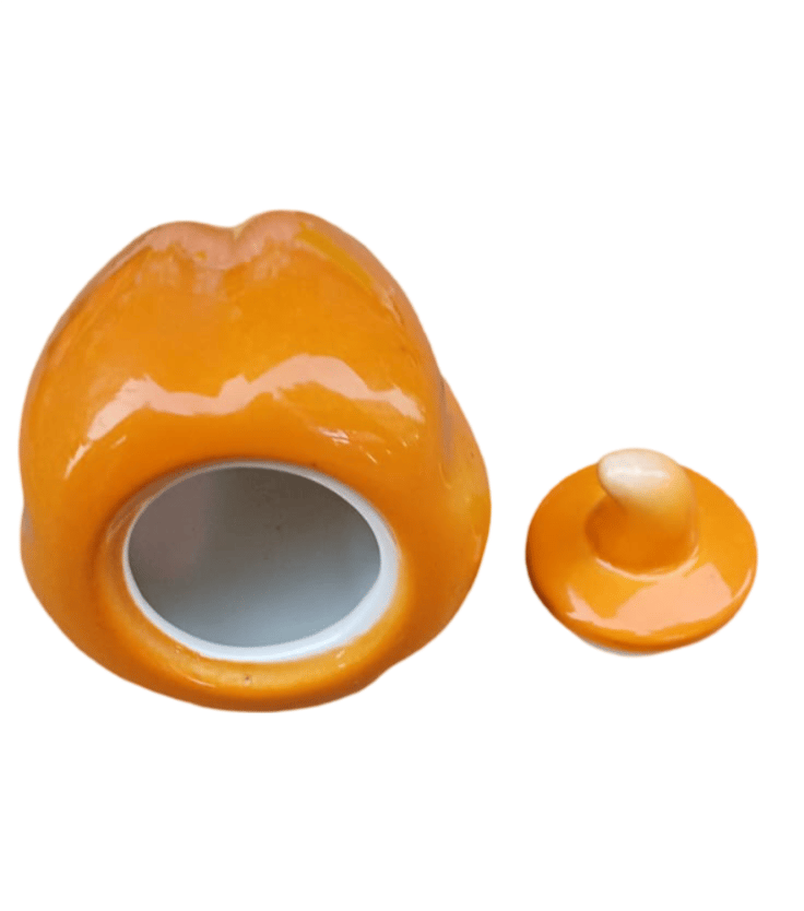 Ceramic Pumpkin-shaped Jar with Lid view 2