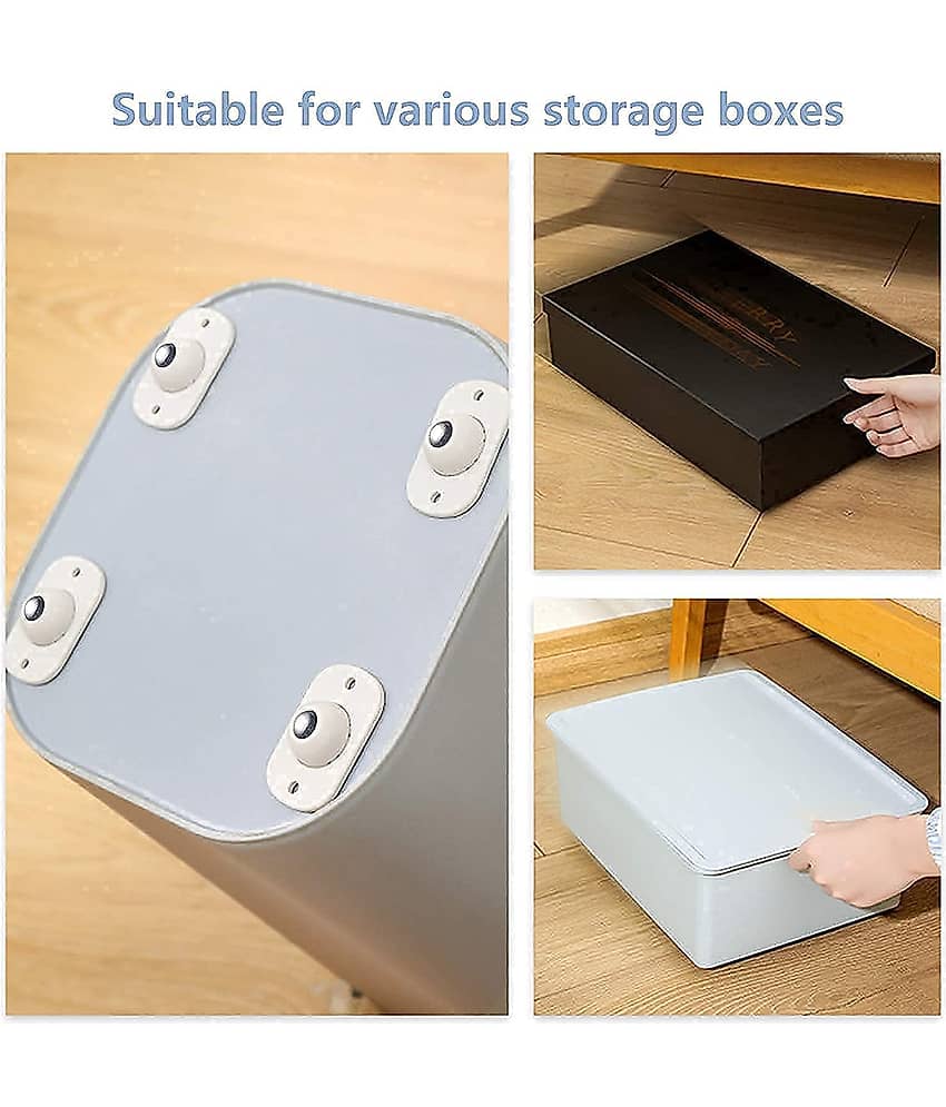 Self Adhesive Mini Swivel Casters Wheels, Universal Wheels at The Bottom of The Storage Box, Swivel Caster Wheels 360 Degree Rotation Pulley for Furniture Various Storage Boxes (Set Of 4) view 2