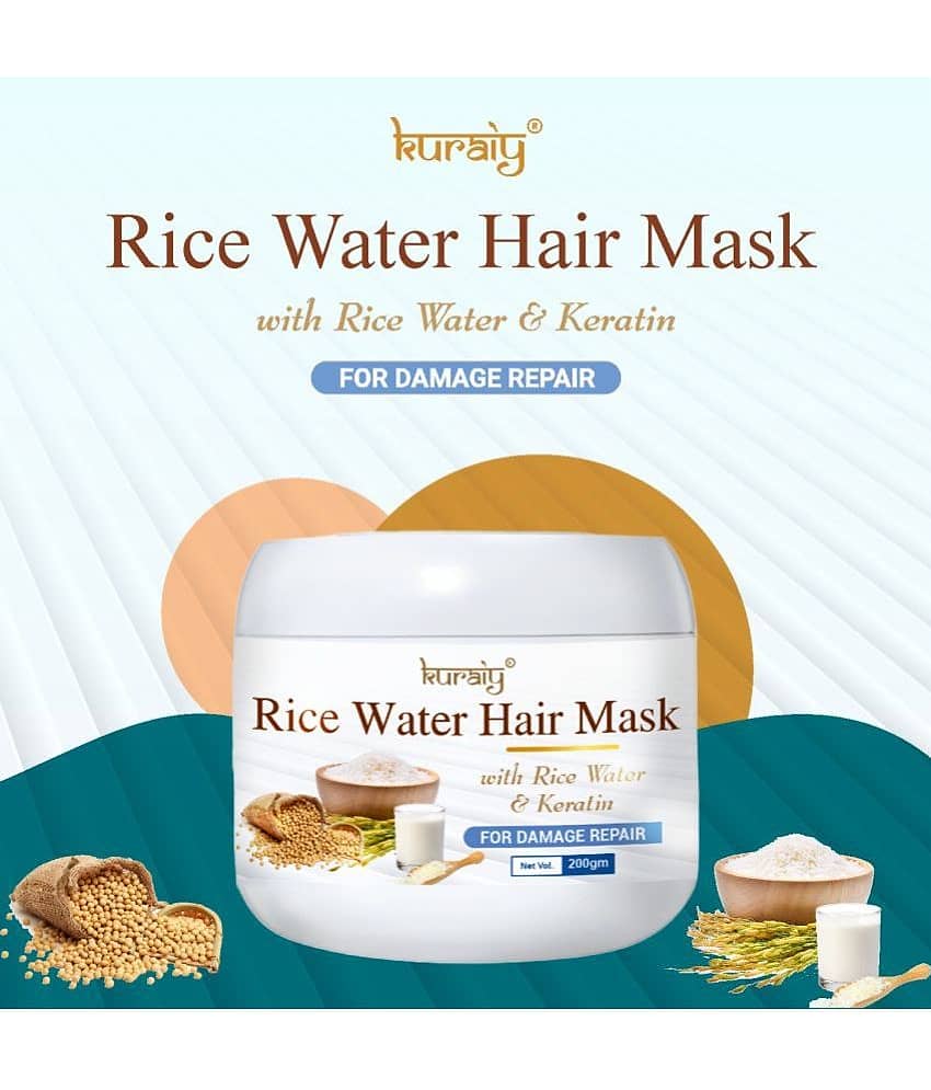 KURAIY Rice Water Hair Mask With Rice Water & Keratin For Damage Repair 200g Pack Of 2 view 2