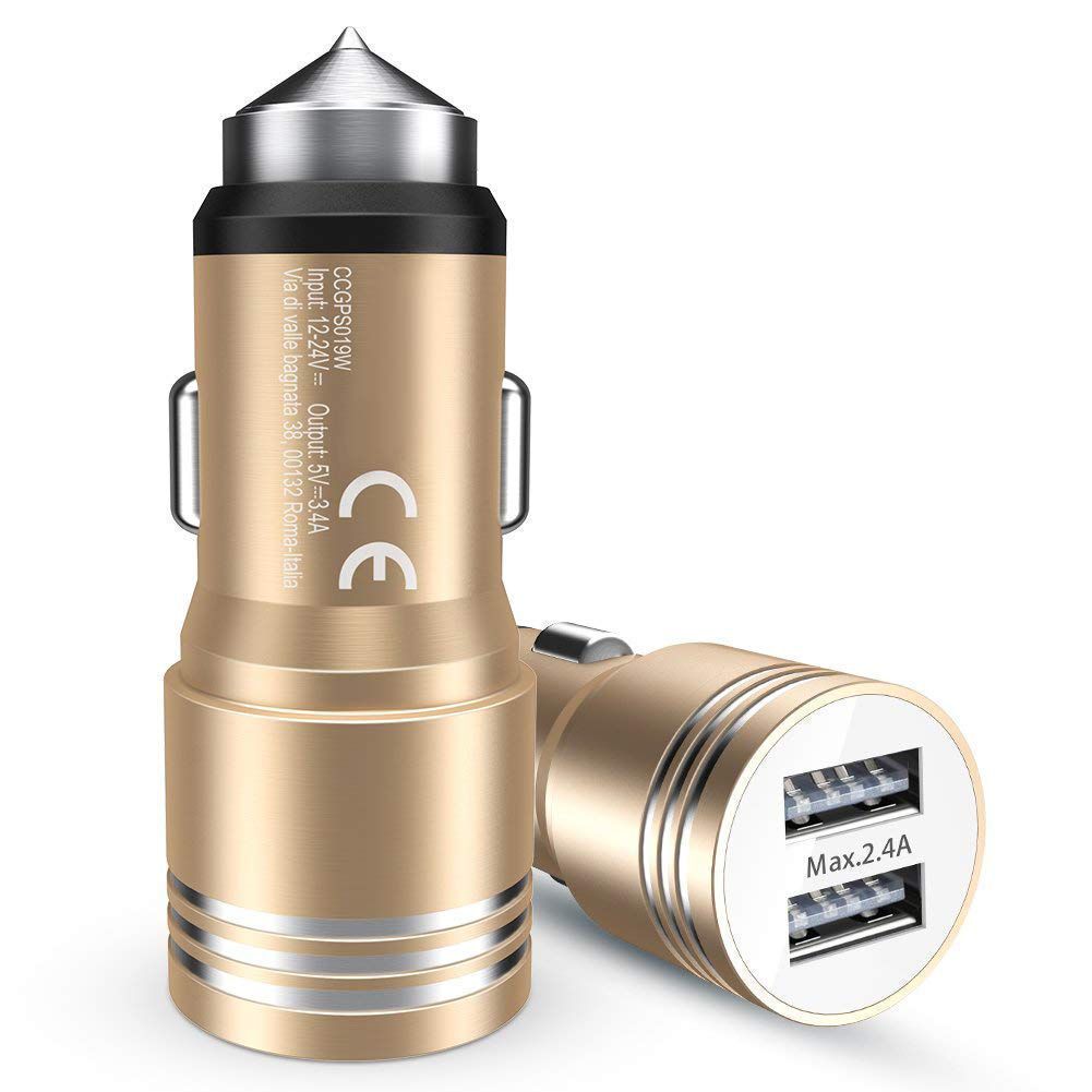 XBLAZE CAR CHARGER MAX 2.4A CUM EMERGENCY WINDOW GLASS SHREADER HAMMER view 2