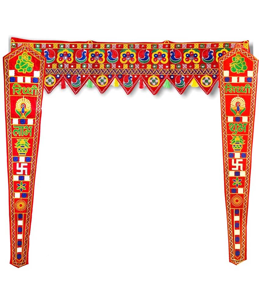 TORNORY Traditional Bandarwal Toran 3 ft Multi ( Pack of 3 )