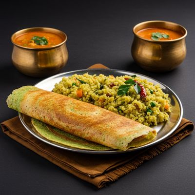 Pesarattu With Upma