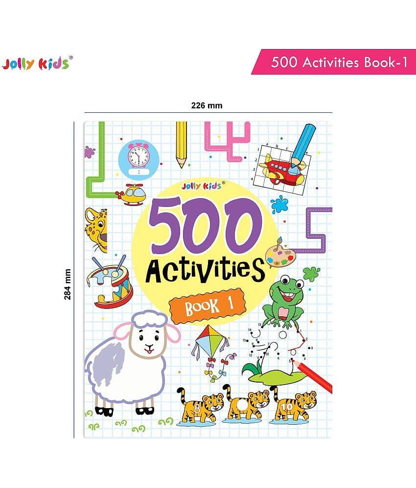 Jolly Kids Fun and Learn 500 Activities Book 1|Ages 3 - 8 years Thinking Skills Activities Books - Learning Counting, Spelling, Solve Puzzle Activities view 2