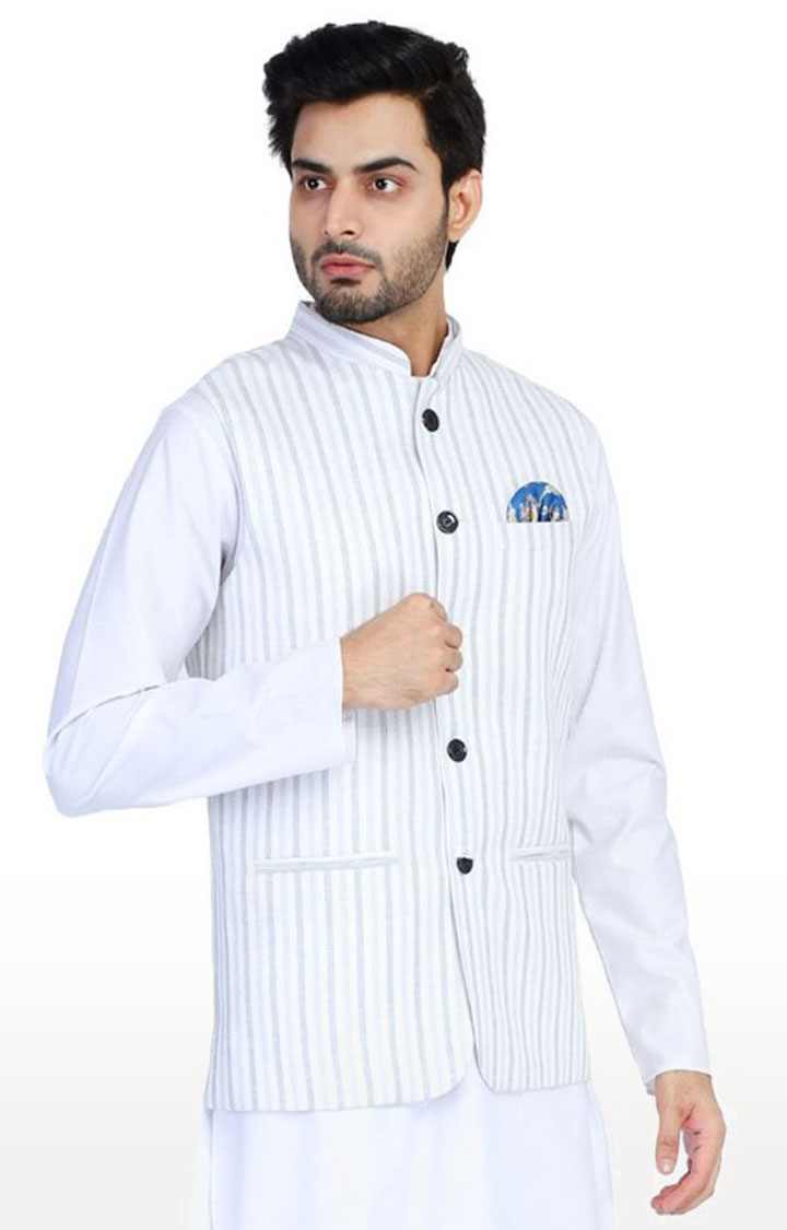 Tahvo Men Grey Nehru Jacket view 2