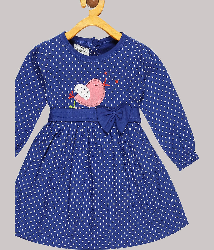 Babeezworld Cotton Frock For Girls ( Pack of 1 , Blue ) view 2