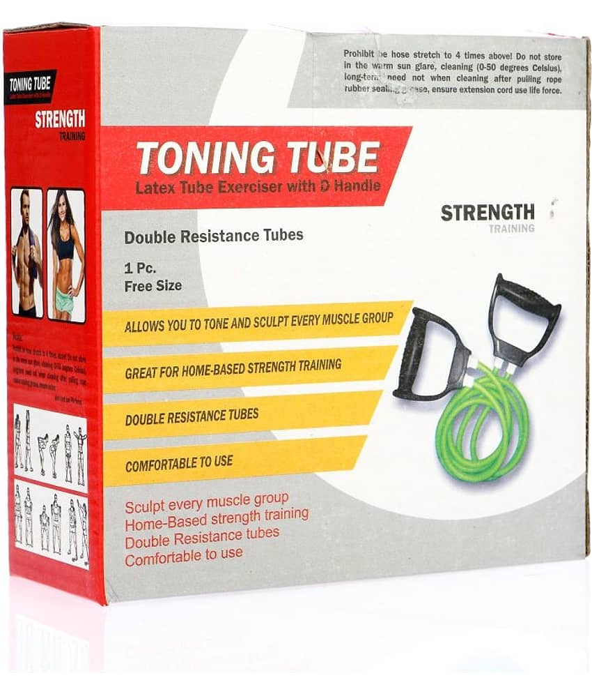 Manogyam Double Toning Tube Full Body Home Gym Resistance Tube Resistance Tube (Grey) view 2