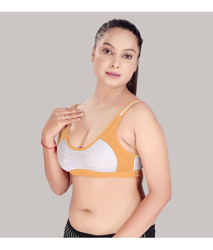 HAYA Cotton Non Padded Women's Everyday Bra ( Beige ) Sports Cotton Non Padded Women's Everyday Bra view 2