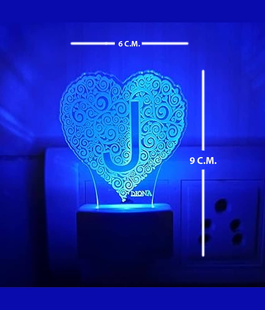 DIONA Night Lamp J Alphabet Birthday, Valentine, Anniversary Gift view 2