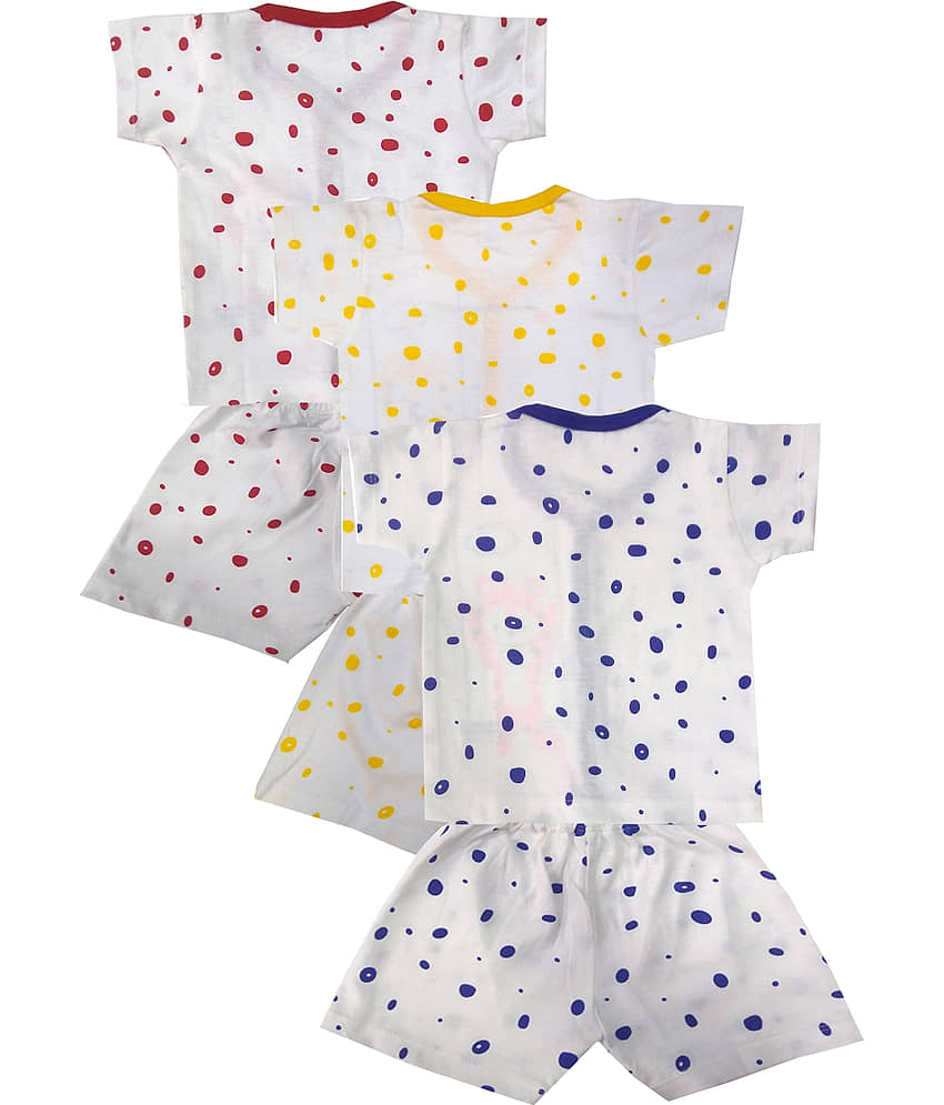 INFANT Pack of 3 Baby Boys 100% Cotton Tops & Bottoms Sets ( Multi ) view 2