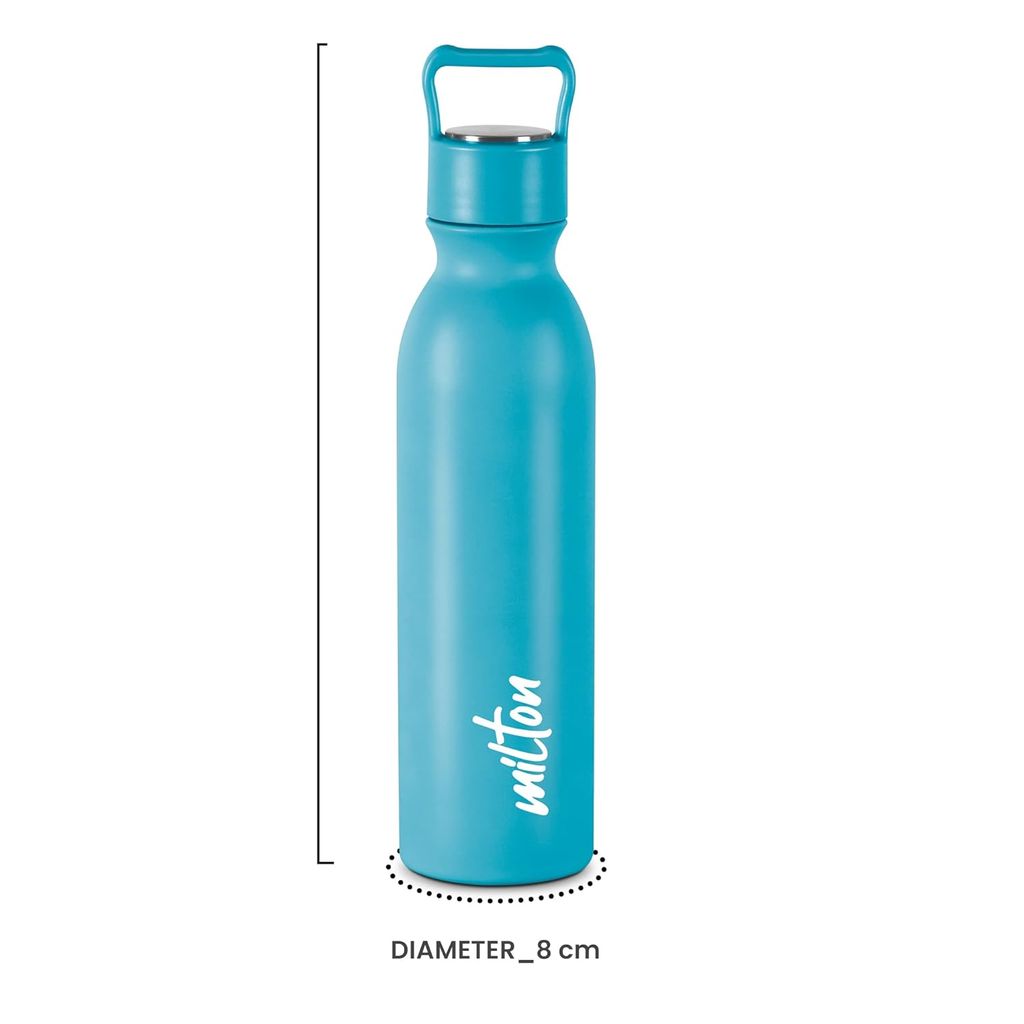 MILTON Alice 1000 Thermosteel Bottle, 1000 ml water bottles, 24 Hours Hot and Cold, Easy to Carry, Easy Grip, Rust Proof, Tea, Coffee, Office, Travel Bottle, Blue view 2