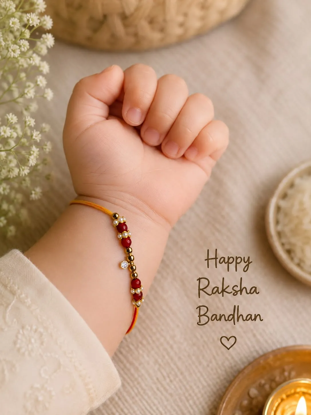 Red Bead Rakhi view 2