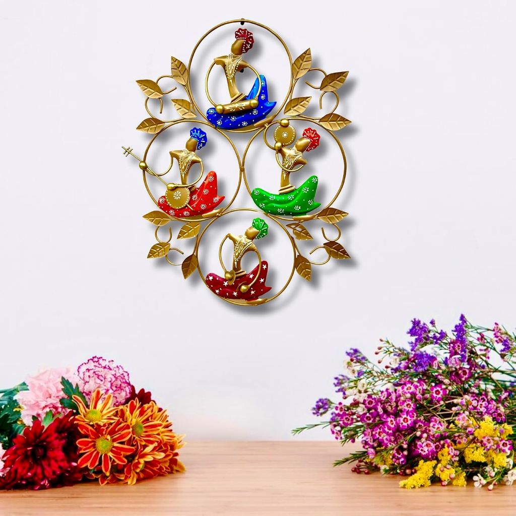 The Natural Art and Craft - Metal Iron (4 ANTI MUSICIANS FRAME) Decorative Wall Art/Sculpture for Home Living Room/Bedroom/Hotels/Office/Cafe etc. Size (24 * 1 * 20 INCH - Multicolor) view 2