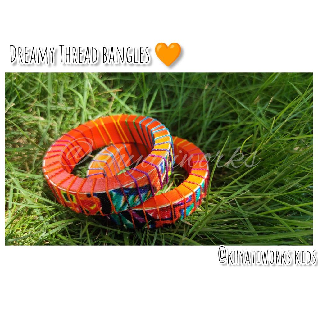 Dreamy Thread Bangles Orange - Single Piece view 2
