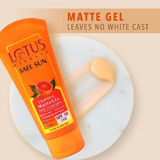 Lotus Herbals Safe Sun Vitamin C Matte Gel Daily Sunscreen Spf 50 Pa+++ Dermatologically Tested 50G view 2
