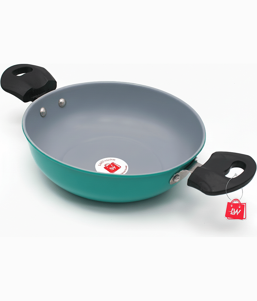 LAZYWINDOW Non-stick Kadhai Induction Bottom Bakelite Handle 3 mm Thickness 26 cm Diameter ( 3 L ) view 2