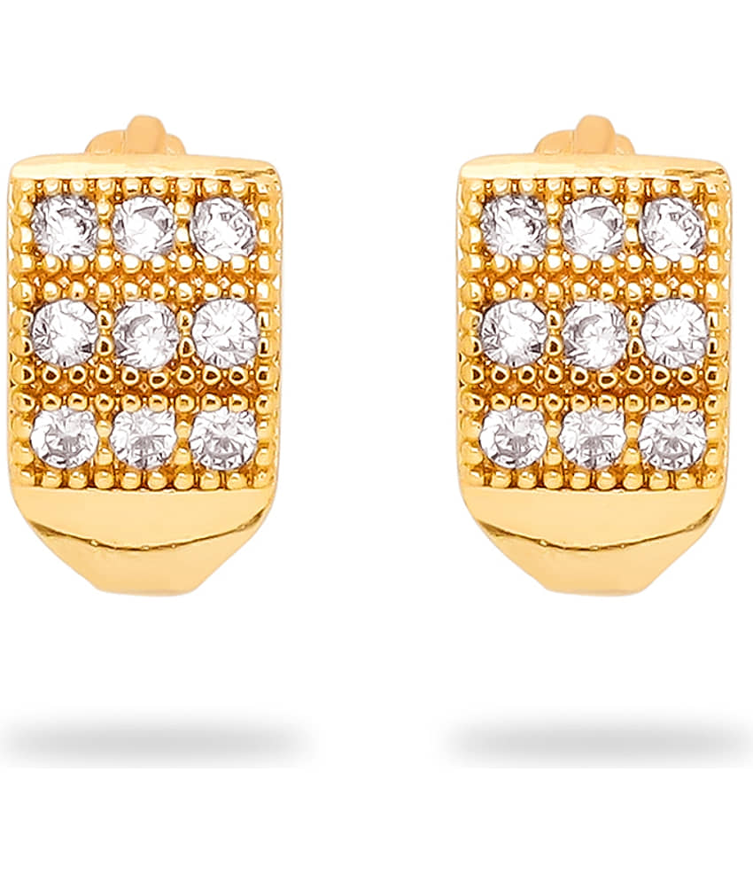 Drashti Collection Golden Stud Earrings ( Pack of 1 ) view 2