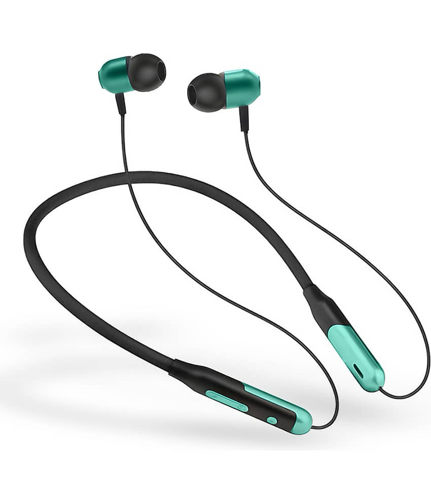 FPX JAZZ Bluetooth Bluetooth Neckband In Ear 35 Hours Playback Active Noise cancellation IPX4(Splash & Sweat Proof) Green