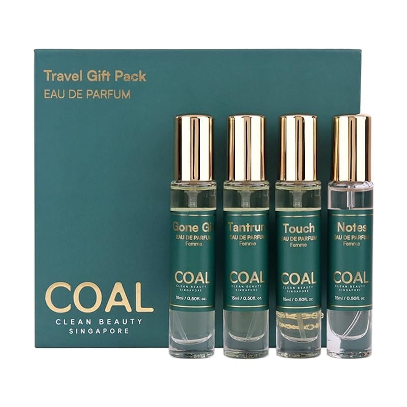 COAL Clean Beauty Travel Gift Pack Eau De Parfum with Top Notes of African Orange Flower, Pineapple, Bergamot & Rangoon Creeper | Luxury Perfume with Long Lasting Fragrance, Gifting | Women | 15ml x 4 view 2