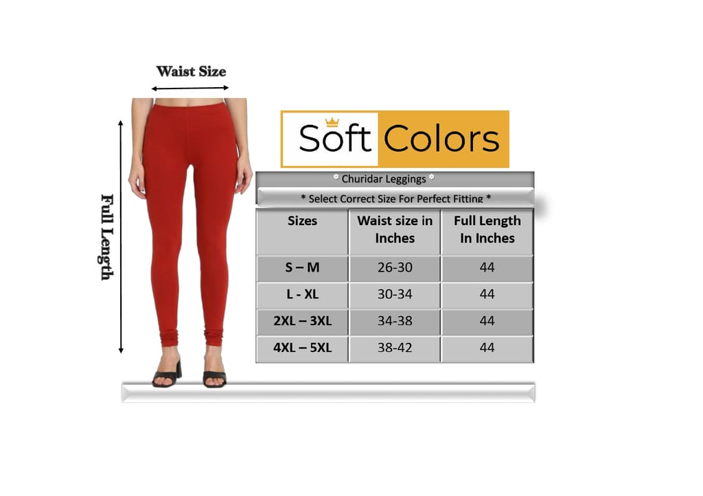 SOFT COLORS Women's Skinny Fit Ethnic Wear Churidar Leggings (Black)
