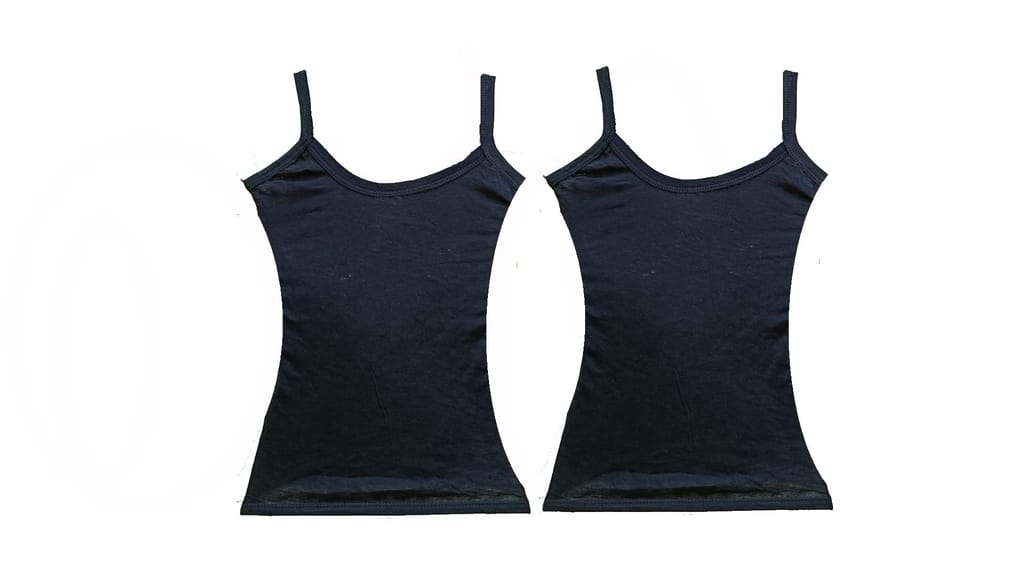 FooFaa Pack of 2 - Cotton Spandex Bra Blouse Top Camisole Tank for Women - Fits 30" to 34" Bust view 2
