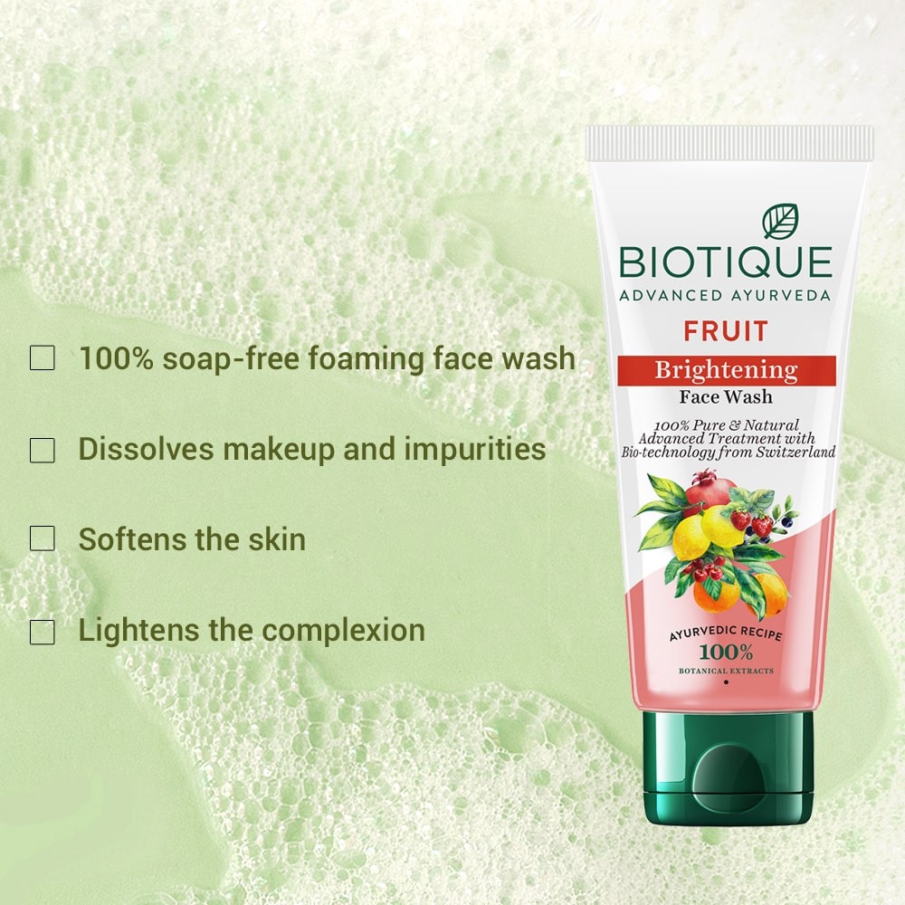 Biotique Fruit Brightening Face Wash 100ml view 2