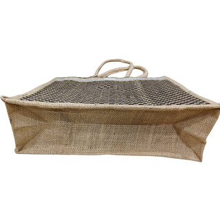 White Premium Jute Hand Crafted Multipurpose Bag For Men Women (Pack of 3) view 2