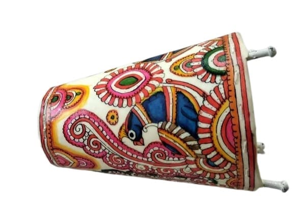 Hand painted peacock design diya view 2