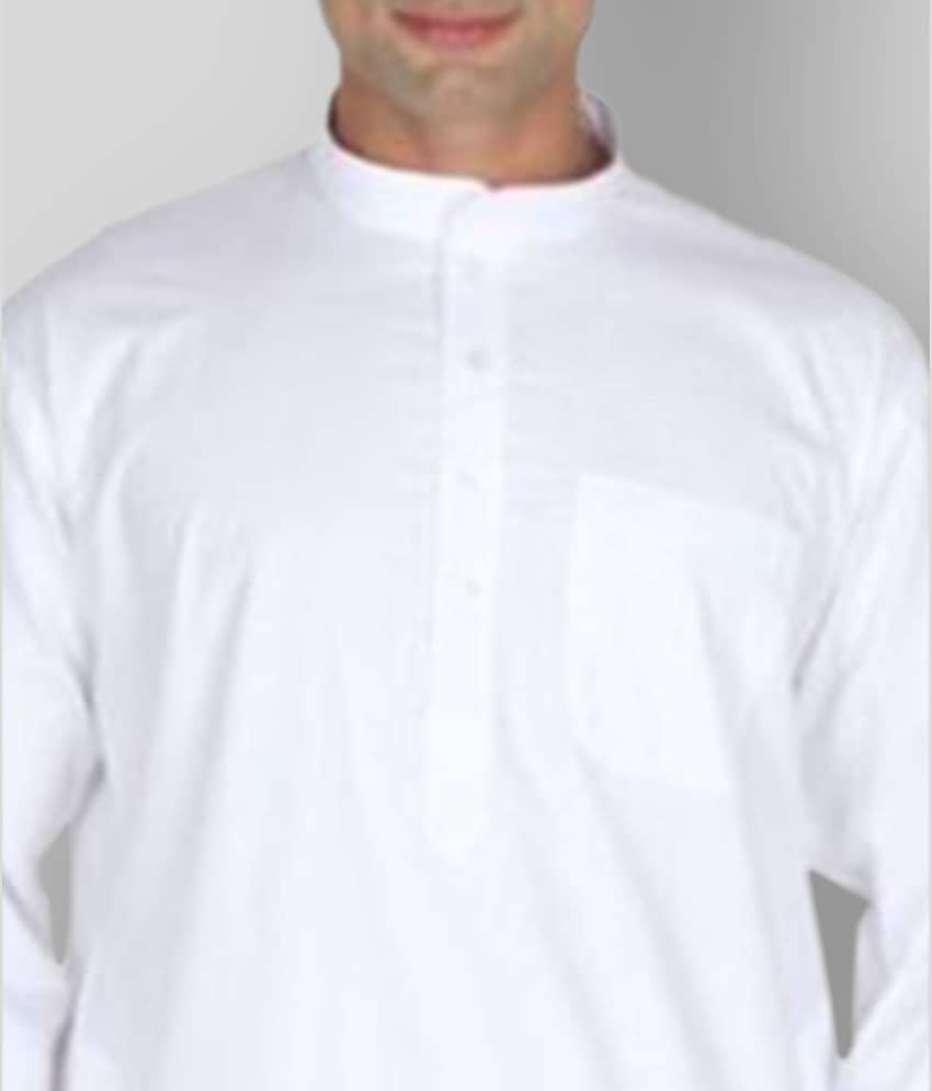 Sttoffa - White Cotton Regular Fit Men's Kurta Pyjama Set ( Pack of 1 ) view 2