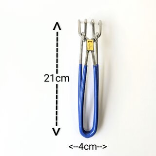 i WARE Stainless Steel Wire Tong Pakkad Utensil Holder, Kitchen Pincers with Grip (21cm) (Blue) (Set of 2) view 2