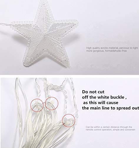 GLOWSERIE LED Hanging Star Shape Fairy Curtain Lights for Wall, Window & Room Decor – Perfect for Birthday, Christmas & Romantic Ambience view 2