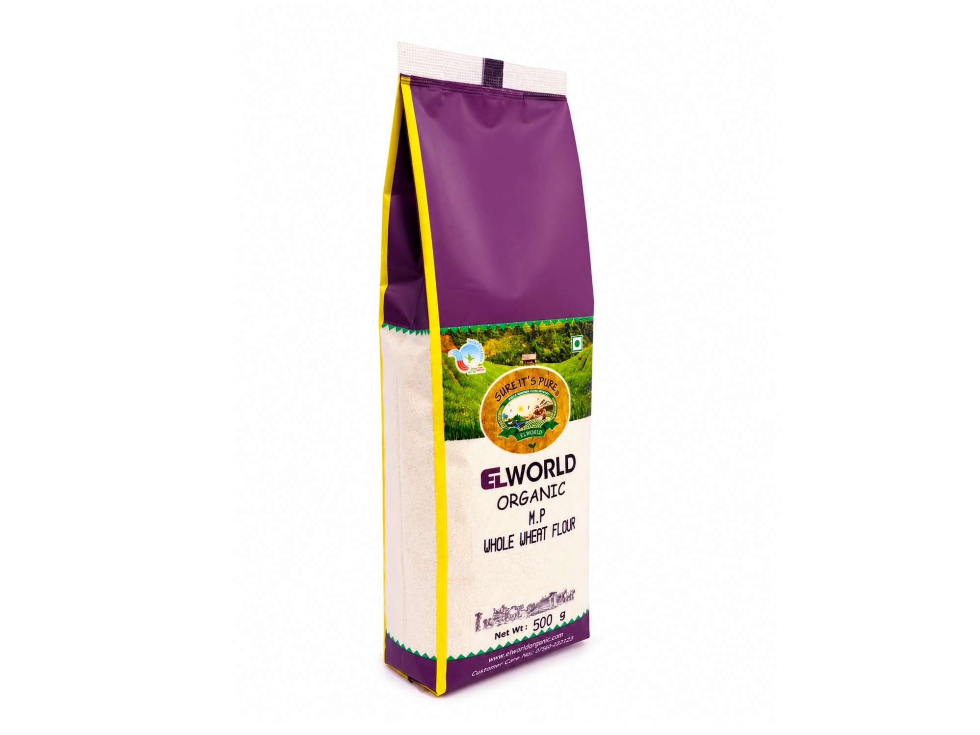 Elworld Agro & Organic Food Products Whole Wheat Flour 500 grams view 2