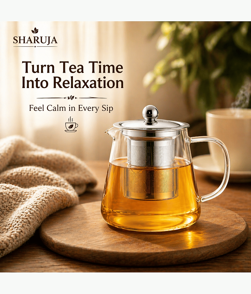 SHARUJA Glass Teapot Borosilicate Kettle 550 ml view 2