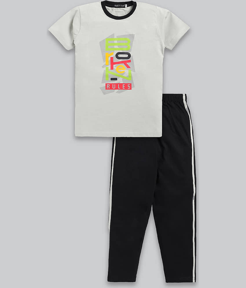 Todd N Teen Pack of 1 Boys Cotton T-Shirt & Trackpants Set ( Green )