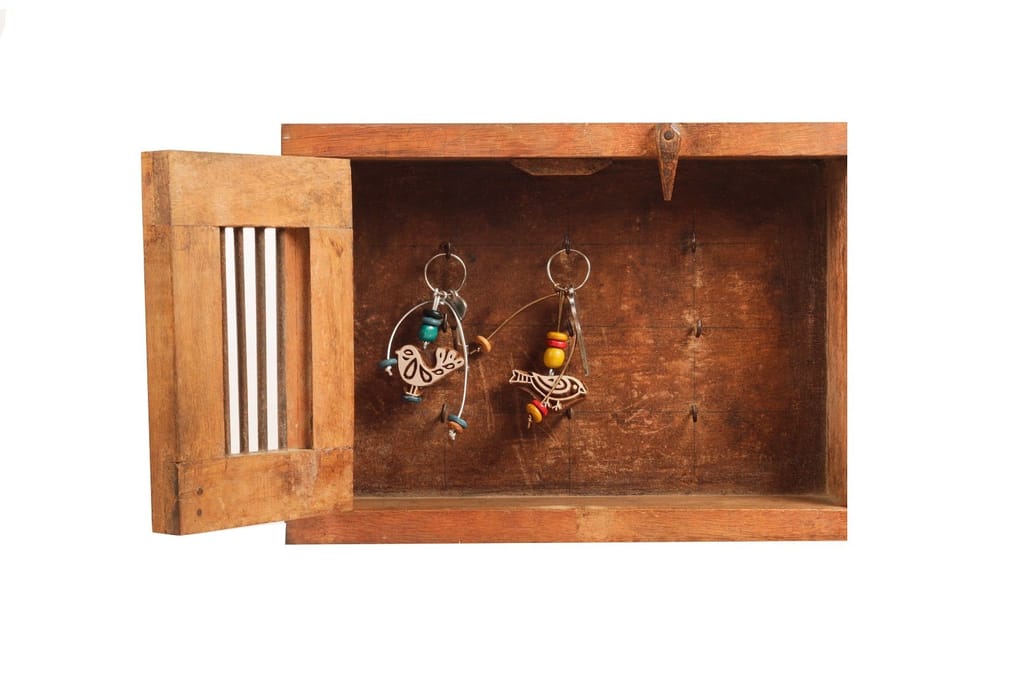 Hand Carved Wooden Keyring Peacock view 2