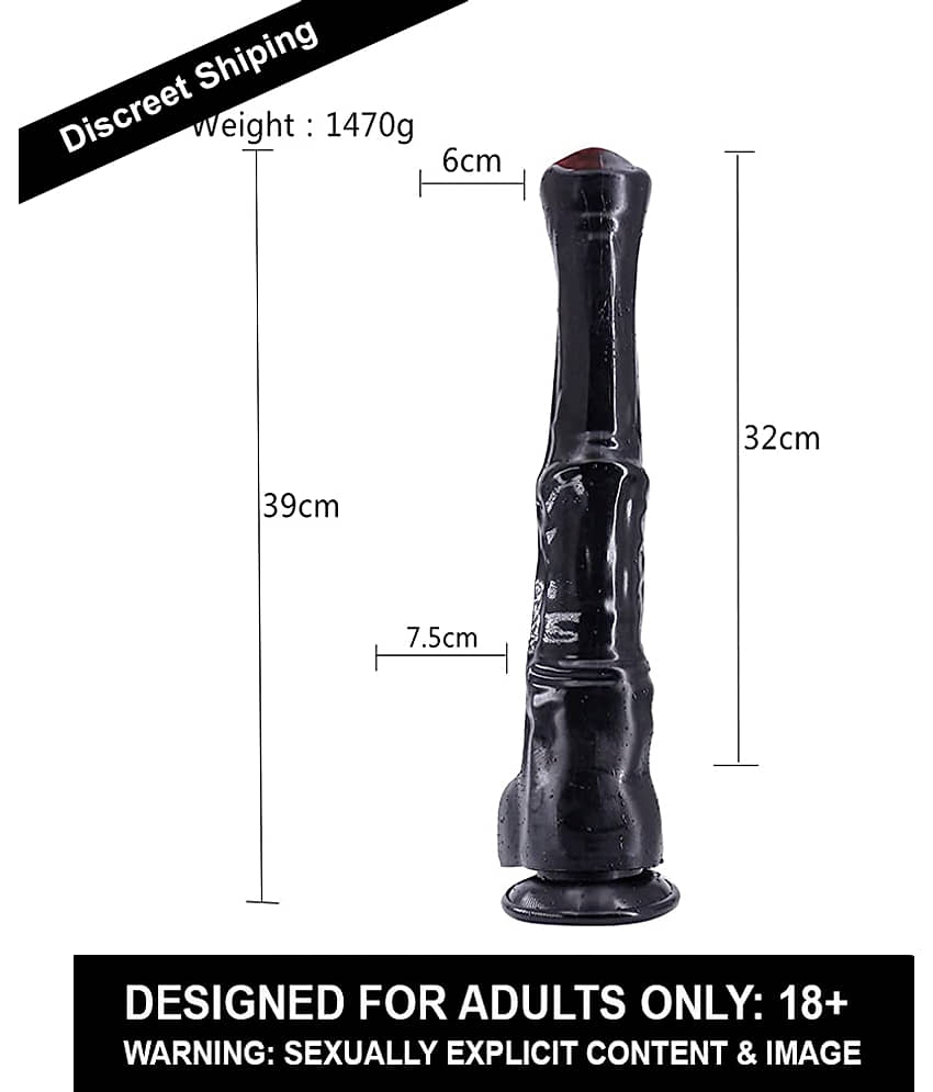 Black Silicon Horse Dildo | Animal Dildo | Sexual Dildo For Women By Naughty Nights + Free Kaamraj Lubricant view 2