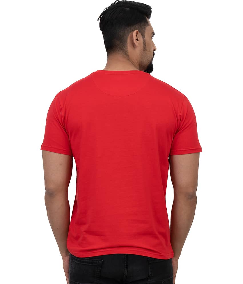 Cotstyle Pack of 1 Cotton Regular Fit Men's T-Shirt ( Red ) view 2
