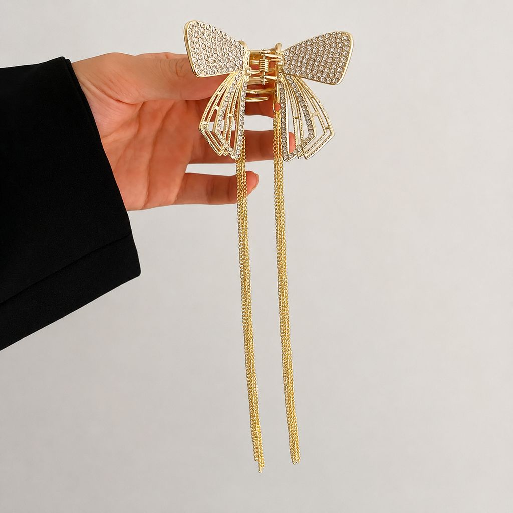 Luxury Gold Bow Hair Claw Clip view 2